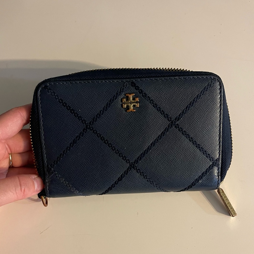 Tory Burch Navy Zip Wallet